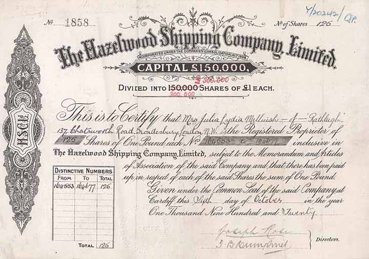 Hazelwood Shipping Co. Ltd.