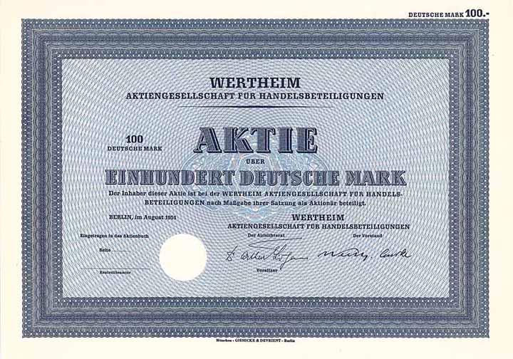 Wertheim AG für Handelsbeteiligungen