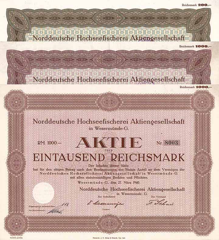 Norddeutsche Hochseefischerei AG (3 Stücke)