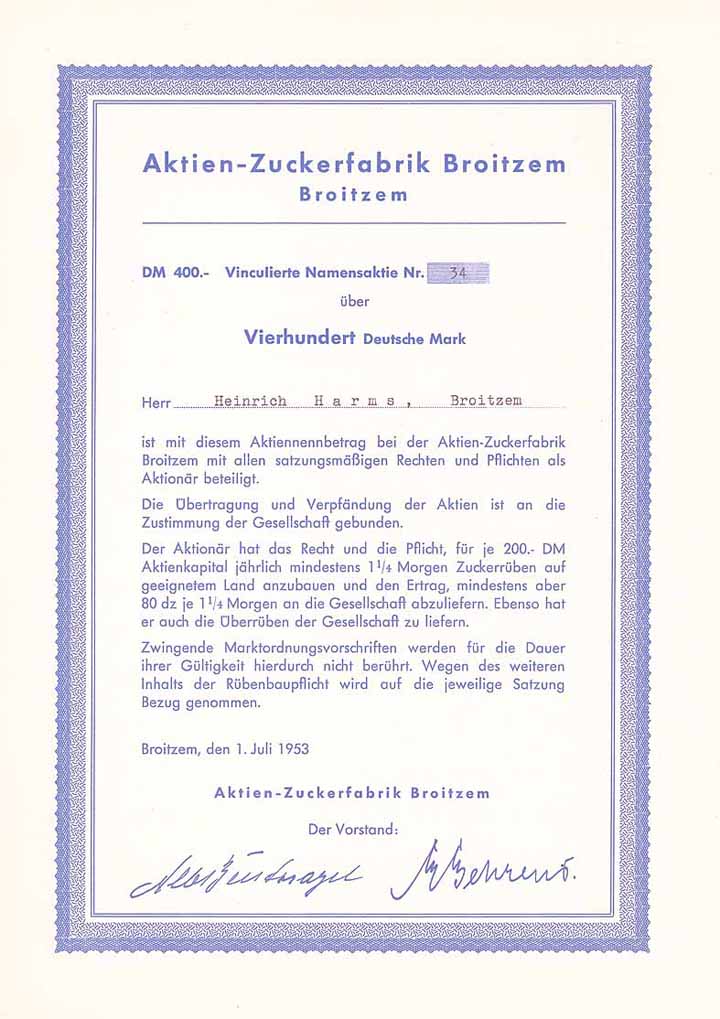 Aktien-Zuckerfabrik Broitzem