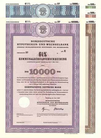 Norddeutsche Hypotheken- und Wechselbank (vorm. Mecklenburgische Hypotheken- und Wechselbank) (5 Stücke)