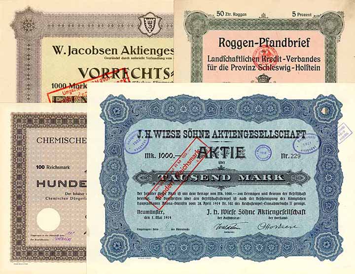 Schleswig-Holstein - RM (Konvolut mit 7 Stücken)