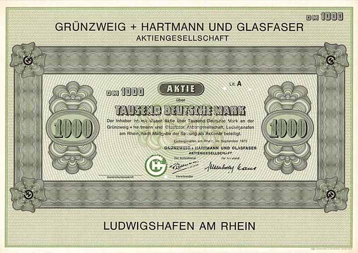 Grünzweig + Hartmann und Glasfaser AG