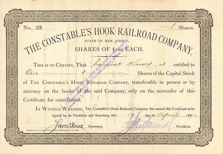 Constable‘s Hook Railroad