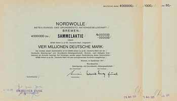 Nordwolle Beteiligungs- und Grundbesitz-AG (3 Stücke)