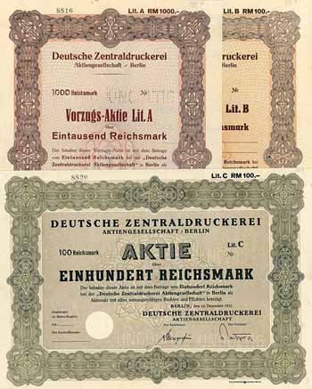 Deutsche Zentraldruckerei AG (3 Stücke)