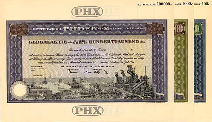 Hüttenwerke Phoenix AG (3 Stücke)