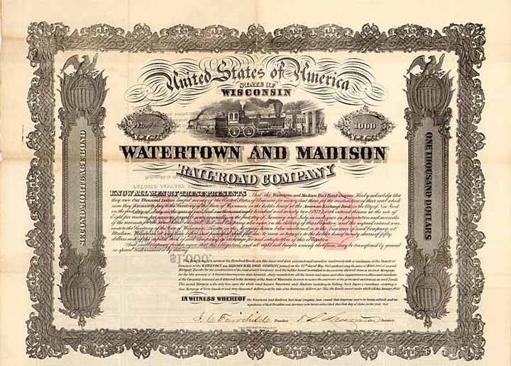 Watertown & Madison Railroad (OU Jairus C. Fairchild)
