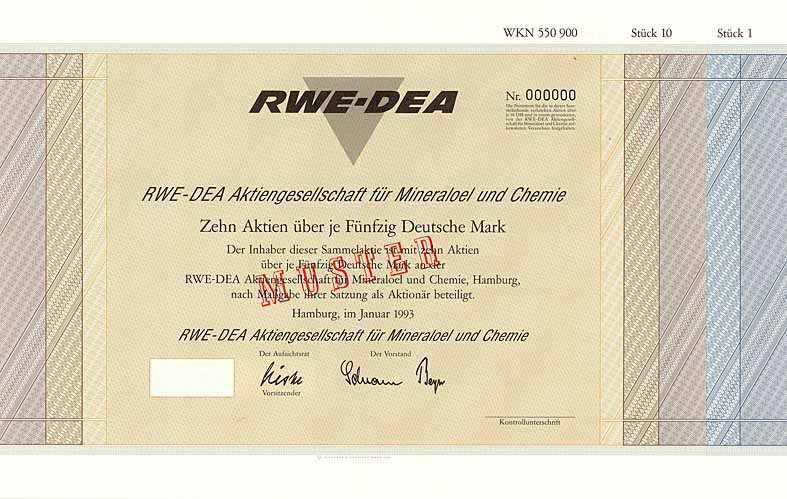 RWE-DEA AG für Mineraloel und Chemie (2 Stücke)
