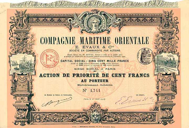 Cie. Maritime Orientale E. Evaux & Cie.