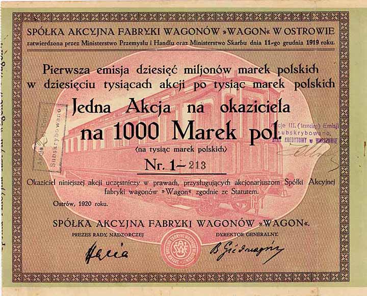 S.A. Fabryki Wagonów "Wagon" (AG der Waggonfabrik "Wagon")