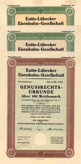 Eutin-Lübecker Eisenbahn-Gesellschaft (3 Stücke)