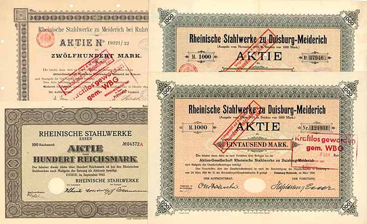 Rheinische Stahlwerke - Konvolut (14 Stücke)