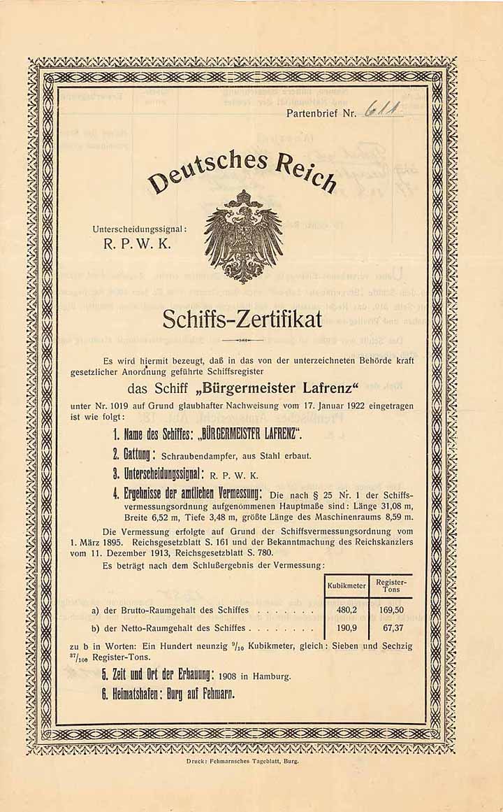Schiff “Bürgermeister Lafrenz”