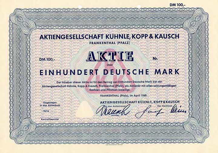 AG Kühnle, Kopp & Kausch