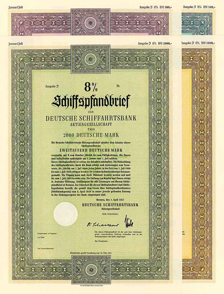 Deutsche Schiffahrtsbank AG (4 Stücke)