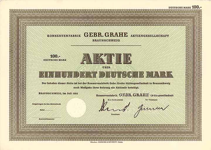 Konservenfabrik Gebr. Grahe AG