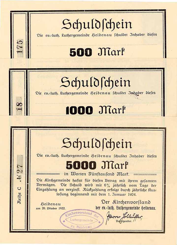 Ev.-luth. Luthergemeinde Heidenau (3 Stücke)