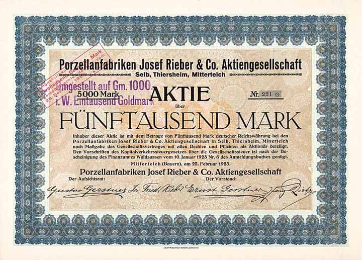 Porzellanfabriken Josef Rieber & Co. AG