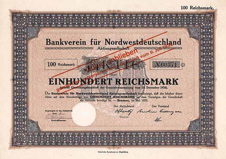 Bankverein für Nordwestdeutschland AG