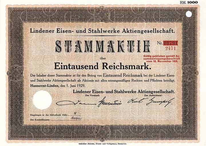 Lindener Eisen- und Stahlwerke AG