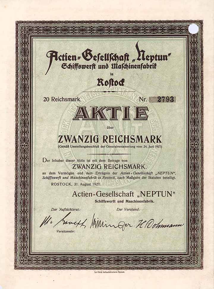 AG Neptun Schiffswerft und Maschinenfabrik