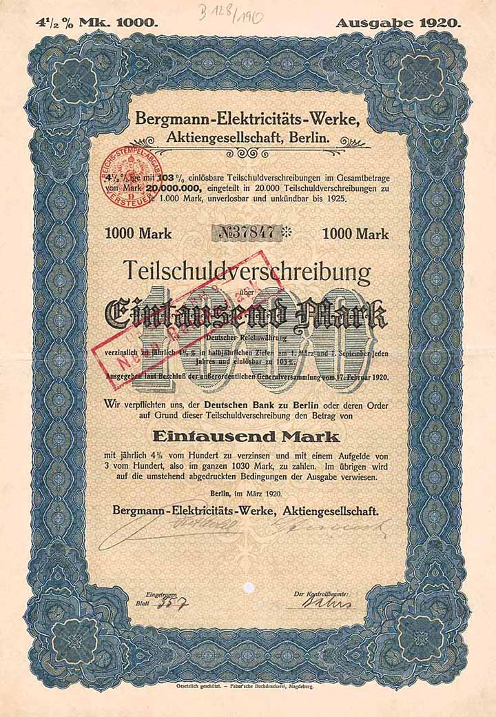 Bergmann-Elektricitäts-Werke AG