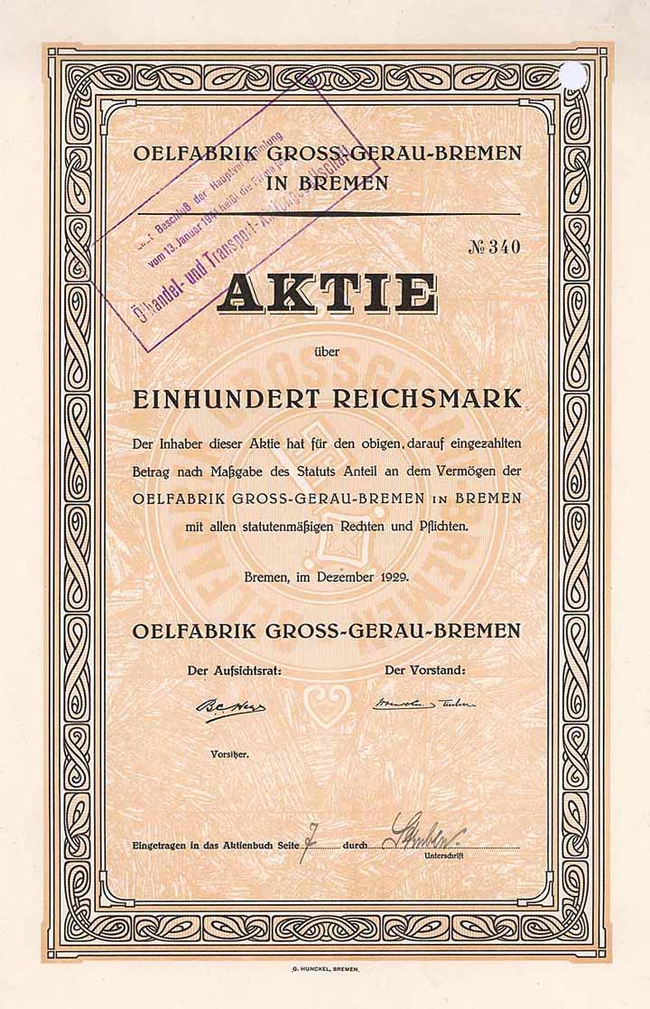 Oelfabrik Gross-Gerau-Bremen