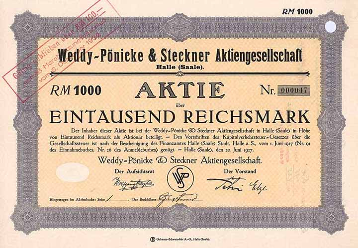 Weddy-Pönicke & Steckner AG