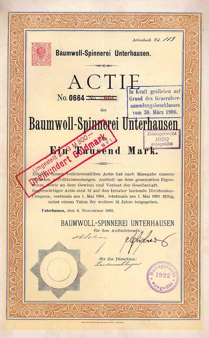 Baumwoll-Spinnerei Unterhausen