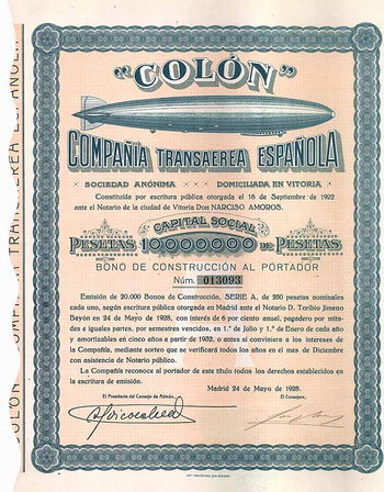 "COLÓN" Cie. Transaerea Espanola S.A.
