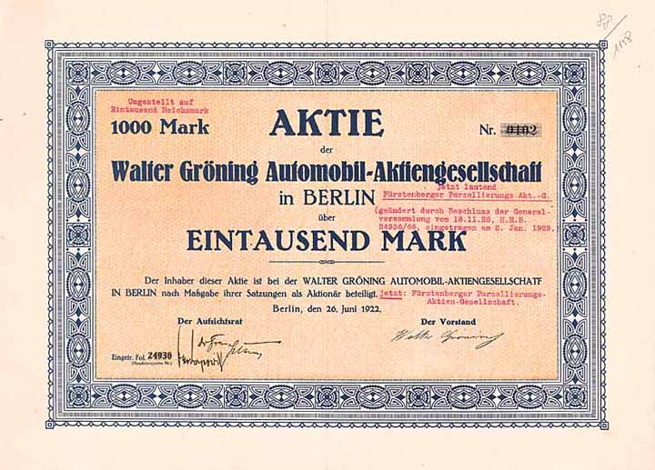 Walter Gröning Automobil-AG