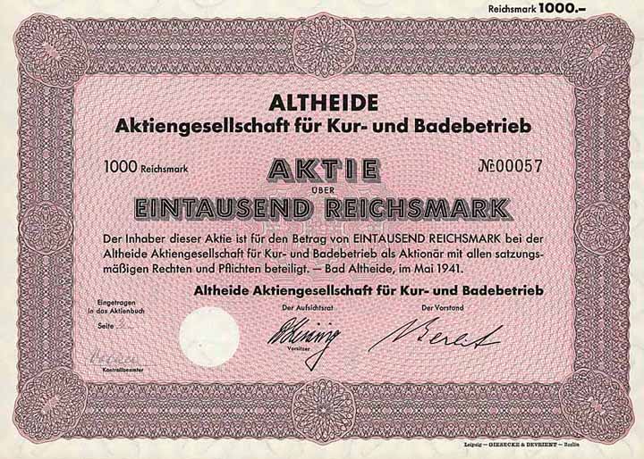 Altheide AG für Kur- und Badebetrieb