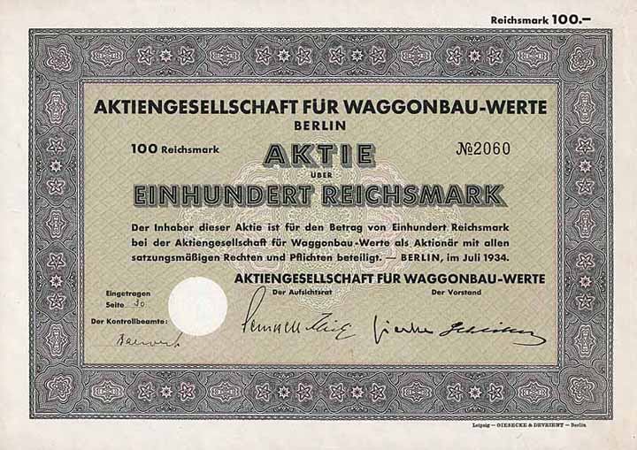 AG für Waggonbau-Werte