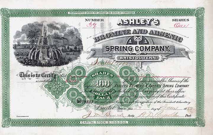 Ashley's Bromine and Arsenic Spring Co.