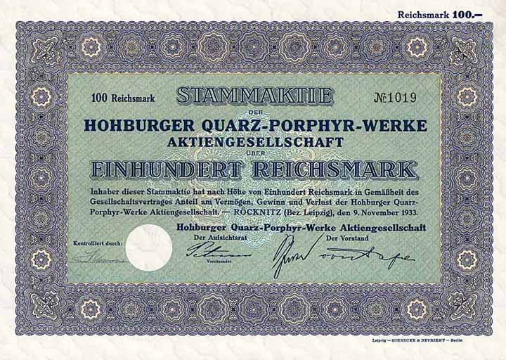 Hohburger Quarz-Porphyr-Werke AG