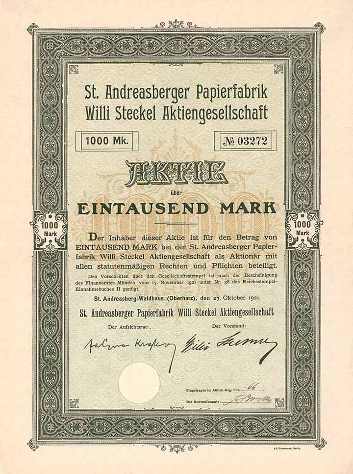 St. Andreasberger Papierfabrik Willi Steckel AG