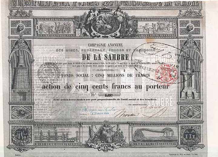Cie. Anonyme des Mines, Fourneaux, Forges et Laminoirs de la Sambre