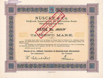 Nüscke & Co. Schiffswerft, Kesselschmiede und Maschinenbau-Anstalt AG