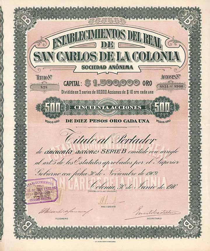 Establecimientos del Real de San Carlos de la Colonia S.A.