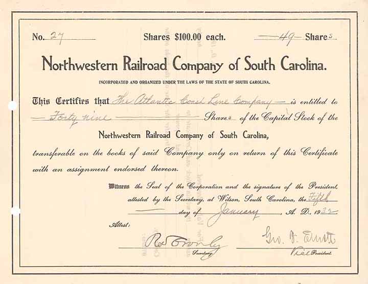 Northwestern Railroad Co. of South Carolina