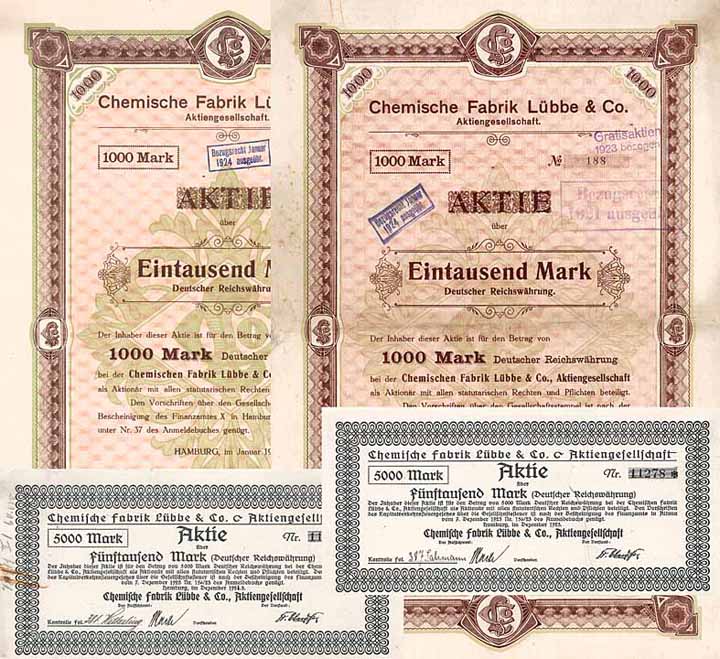 Chemische Fabrik Lübbe & Co. AG (4 Stücke)