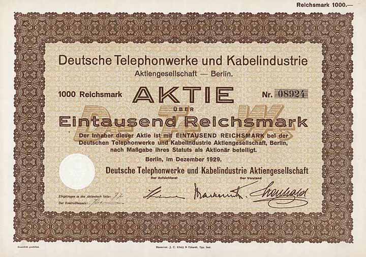 Deutsche Telephonwerke und Kabelindustrie AG