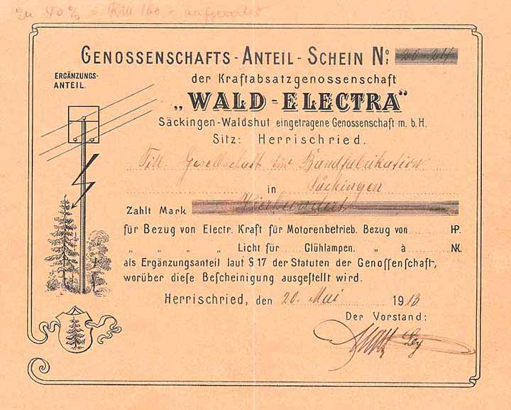 Kraftabsatzgenossenschaft “Wald-Electra” Säckingen-Waldshut eGmbH