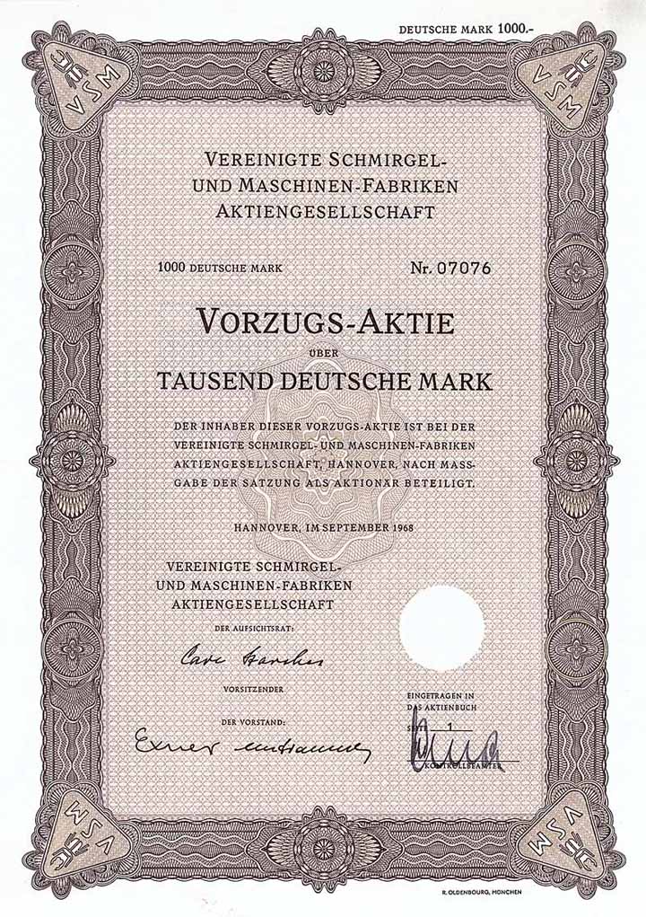 Vereinigte Schmirgel- und Maschinen-Fabriken AG