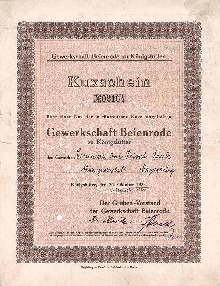 Gewerkschaft Beienrode (OU Friedrich Korte)