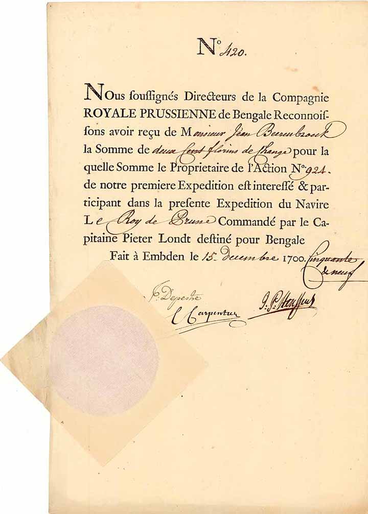 Preussisch Bengalische Compagnie (Compagnie Royale Prussienne de Bengale)