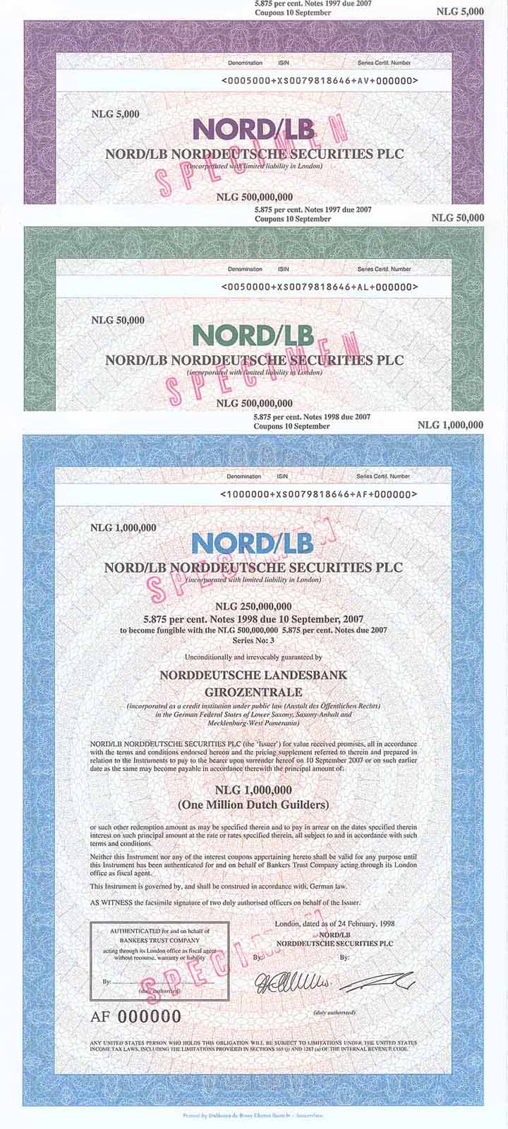 NORD/LB Norddeutsche Securities PLC (3 Stücke)