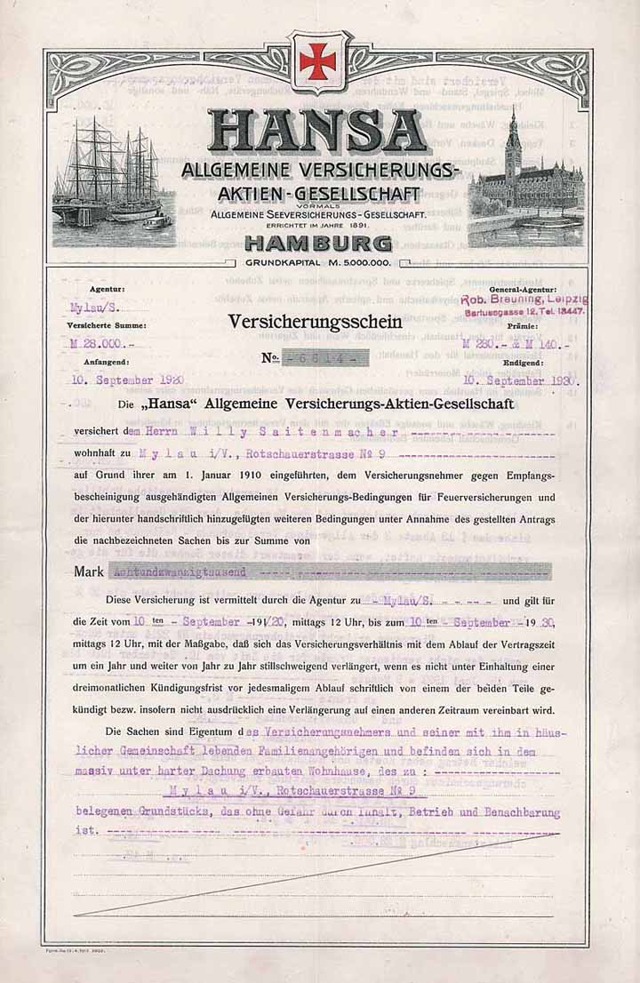 Hansa Allgemeine Versicherungs-AG, Hamburg