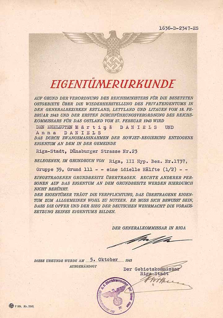 Generalkommissariat des Generalbezirkes Lettland